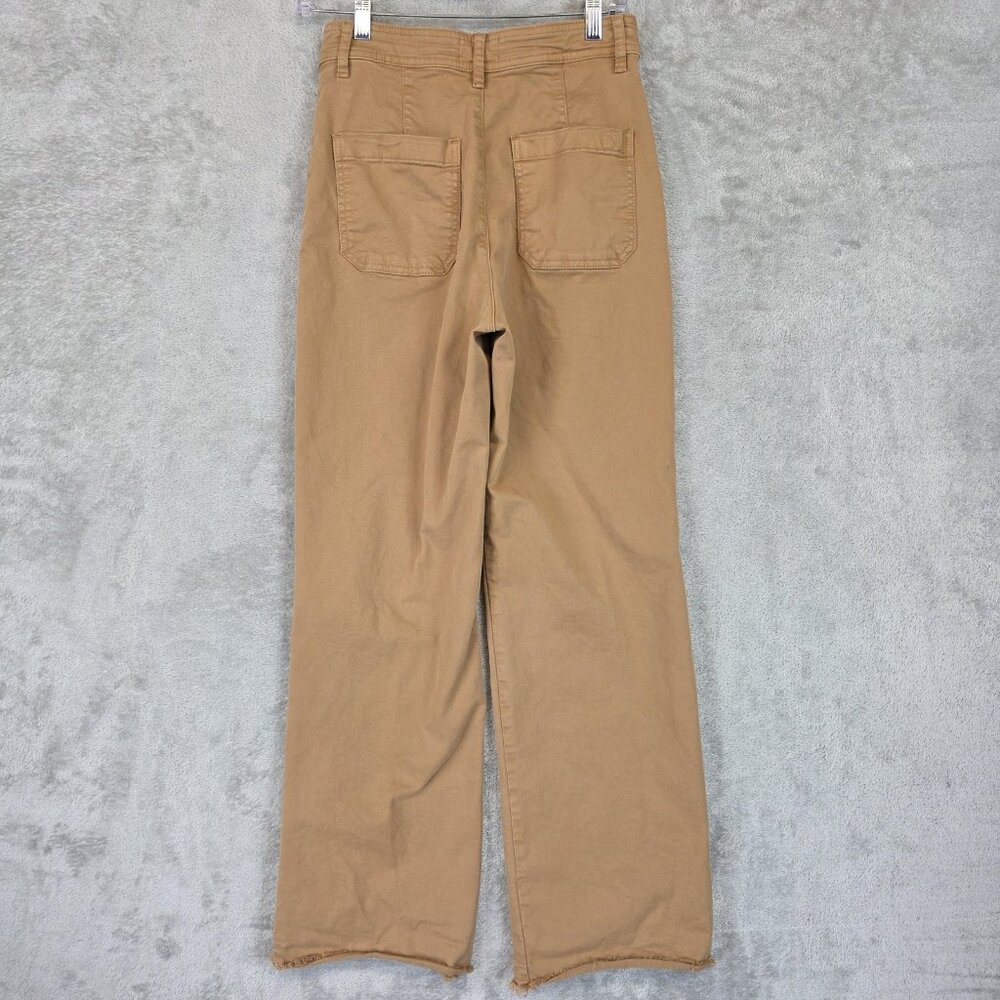 Marine Layer Pants Womens 6 Beige High Rise Straight Leg Chino Raw Hem Casual - Picture 2 of 11